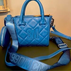 Steve Madden BBABI Crossbody Bag/Purse Quilted-marine Blue-NWT